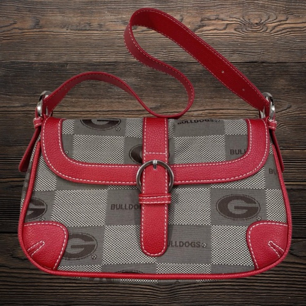 Sandol‎ Georgia Bulldogs Jacquard Shoulder Bag G Logo NCAA Red Grey Baguette